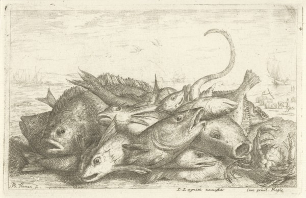 Fishes and a Crab, Albert Flamen, Jacques Lagniet, Lodewijk XIV (koning van Frankrijk), 1648 - 1670