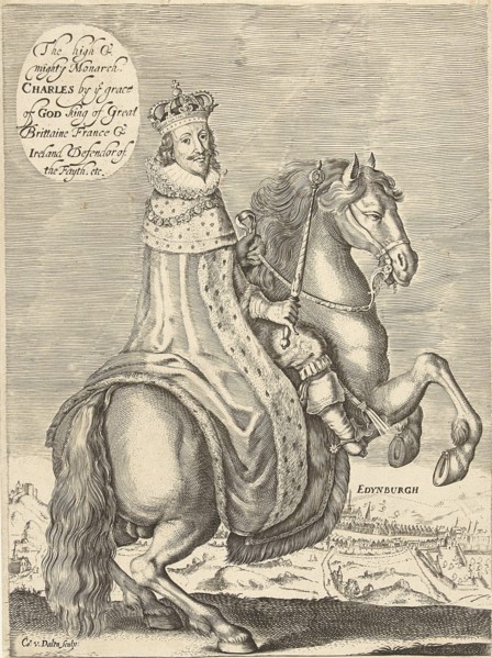 Equestrian Portrait of Charles I, King of England, Cornelis van Dalen (I), 1612 - 1665