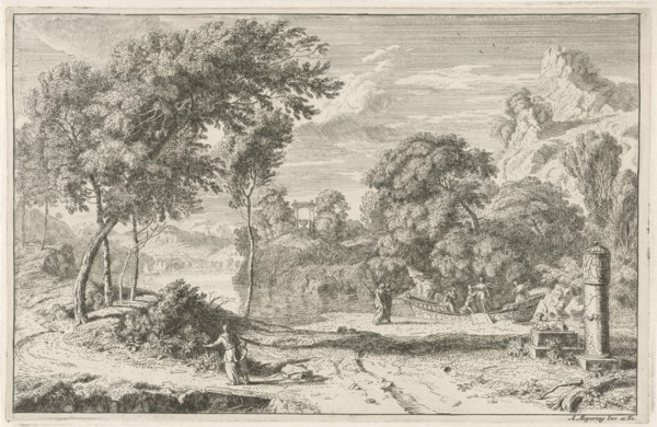 Ship with a few women, Albert Meyeringh, 1665 - 1714