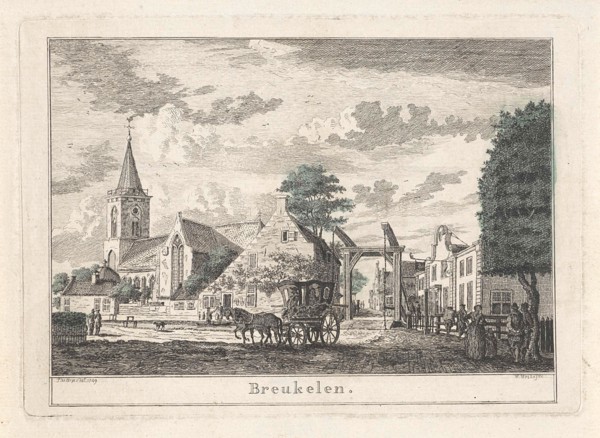 Village of Breukelen, The Netherlands, print maker: Willem Writs, Jan de Beijer, 1749