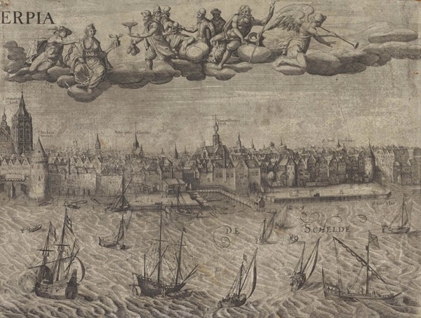 Antwerp seen from the Scheldt, Belgium