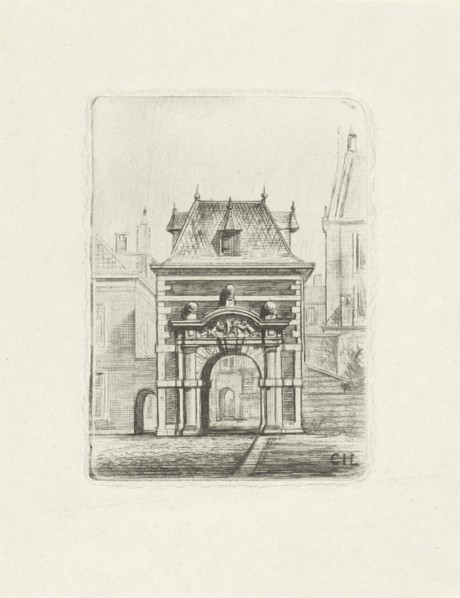 Archway on the Binnenhof in The Hague, Cornelis Johan Laarman, 1854 - 1889
