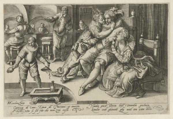 Rich man with two whores, Anonymous, 1597