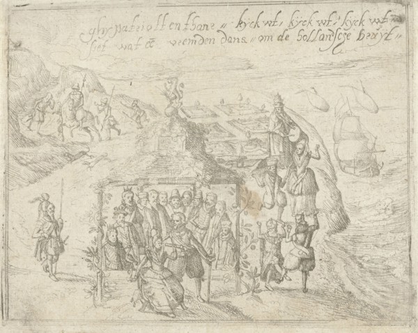 Title print for the pamphlet, Ghy Patriotten thans kijck uut, kijck uut, Siet wat een vreemden Dans
