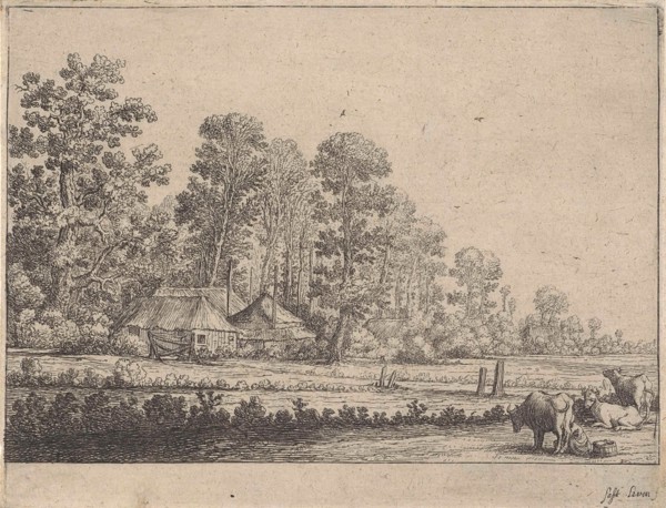 Farm with milkmaid, Herman Saftleven, 1626 - 1685