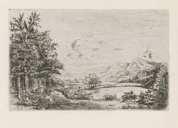 Landscape with Shepherd, Anna Cécile Wilhelmina Jeanette Jacqueline Nahuys, 1841 - 1905