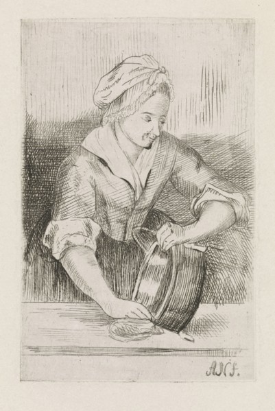 Woman with kettle, Anna Cécile Wilhelmina Jeanette Jacqueline Nahuys, 1841 - 1905
