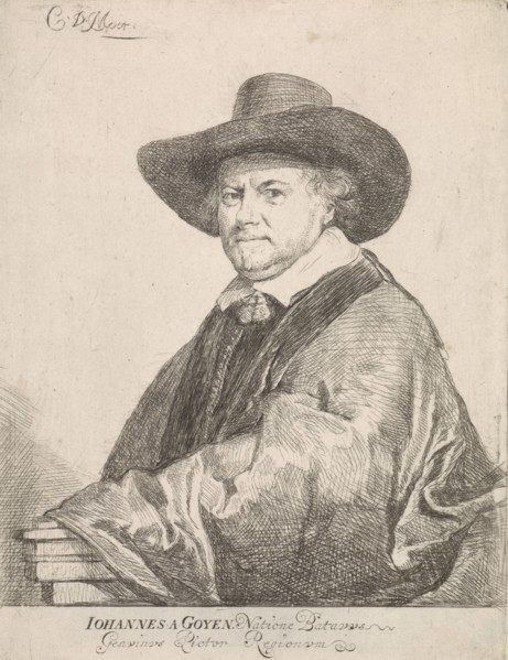 Portrait of Jan van Goyen, print maker: Carel de Moor II, Gerard ter Borch II, 1665 - 1738