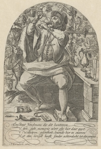 Young drinker, Anonymous, Johannes Pietersz. Berendrecht, 1590 - 1610