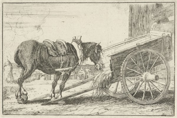 Horse with a cart, Jan van den Hecke (I), 1656