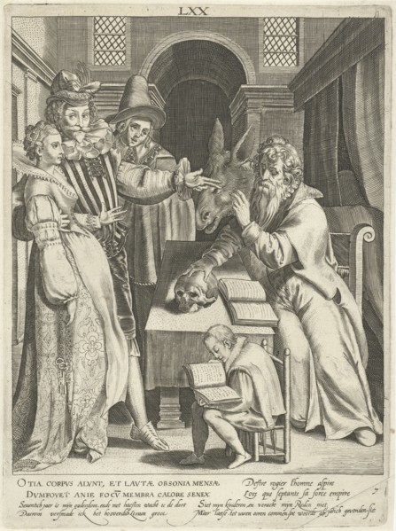 Seventh life of seventy year old man who gives his children counsel, Assuerus of Londerseel,