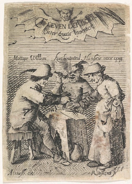 Farmers around a table, Reinhard Voskens, Salomon Savery, Pieter Jansz. Quast, 1633 - 1665