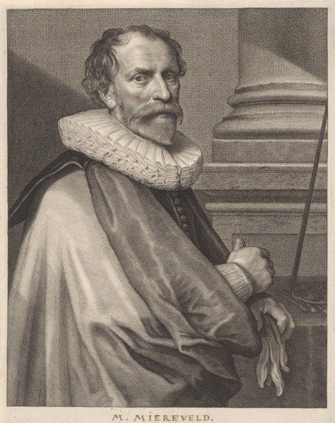 Portrait of Michiel Jansz. Mierevelt, print maker: Willem Jacobsz. Delff, Anthony van Dyck, 1610 -