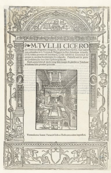 Title Journal of Cicero's Orationes, Marcus Tullius Cicero, Jodocus Badius, Jehan Petit, 1520