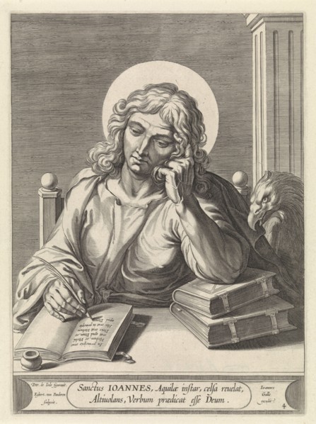 Evangelist John, print maker: Egbert van Panderen, Pieter de Jode I, Joannes Galle, c. 1590 - 1637