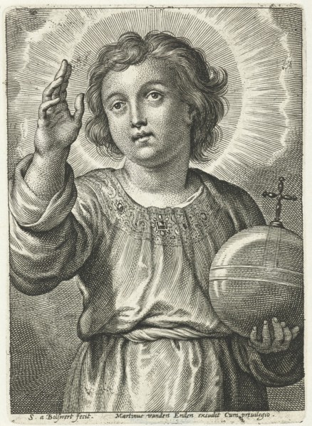 Christ as Salvator Mundi, Schelte Adamsz. Bolswert, Peter Paul Rubens, Martinus van den Enden, 1596