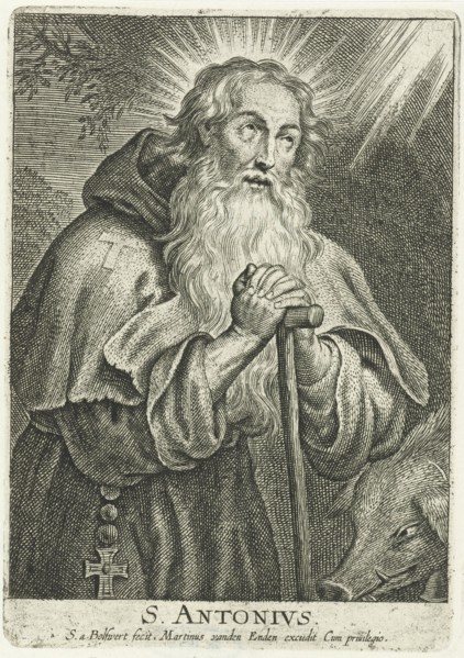 Saint Anthony the Great with taustaf and pig, Schelte Adamsz. Bolswert, Peter Paul Rubens, Martinus