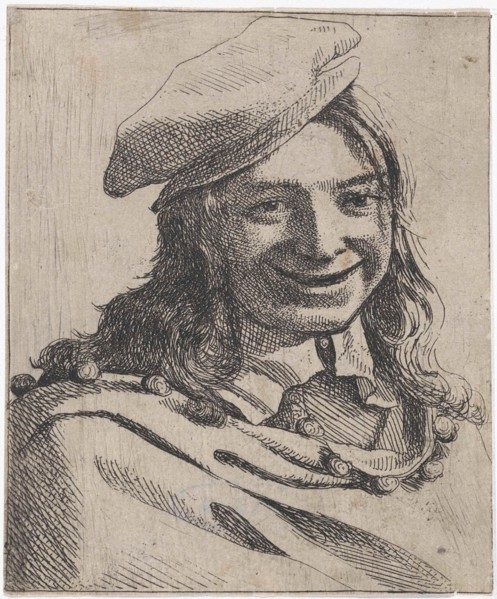 Bust of broadly smiling boy with beret, Michael Sweerts, 1656