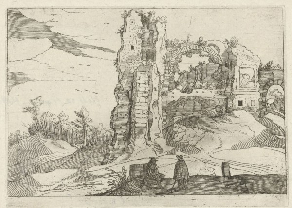 Ruin with a gate, Willem van Nieulandt (II), Anonymous, 1594 - 1685