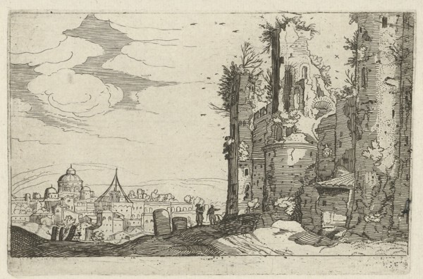 View of Rome from Monte Pincio, Willem van Nieulandt (II), Anonymous, 1594 - 1685