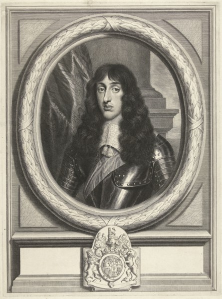 Portrait of Henry Stuart in oval frame, Cornelis van Dalen II, Simon Luttichuys, 1648-1664