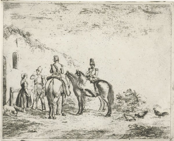Three soldiers rest at home, Christiaan Wilhelmus Moorrees, 1811-1867