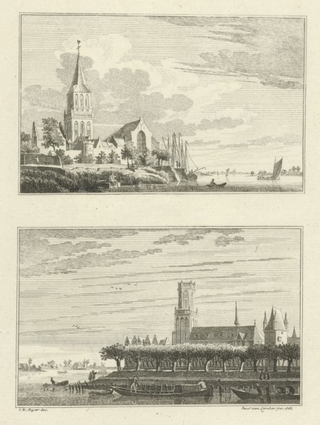 Minster Church and St. Aldegonde Church in Emmerich, 1732, Paulus van Liender, 1762