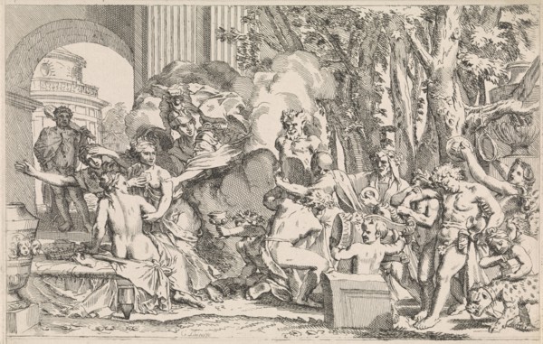 Minerva protects the innocence against the temptation, Johannes Glauber, 1656 - 1726