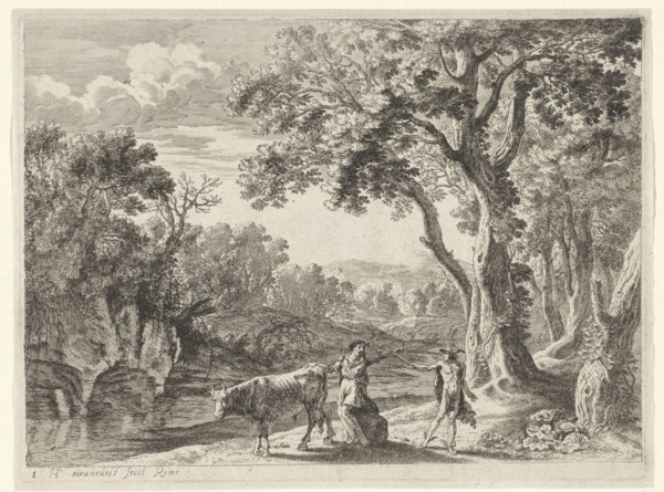 Batt Mercury turns into stone, Herman van Swanevelt, 1629 - 1641