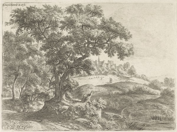 Village on the edge of the forest, Anthonie Waterloo, 1630 - 1663