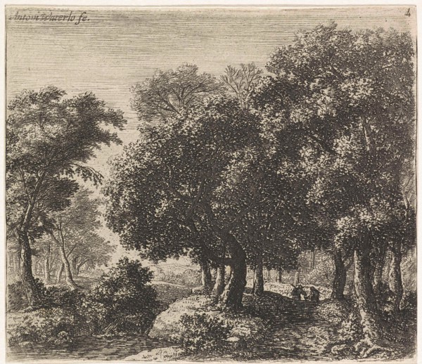 Two figures on a forest path, Anthonie Waterloo, Basan et Poignant, Pierre FranÃ§ois Basan, 1630 -