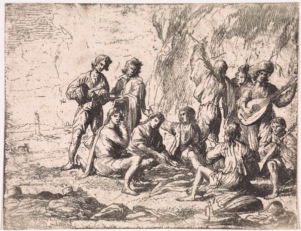 Picnic in the mountains, Cornelis de Wael, 1630 - 1648