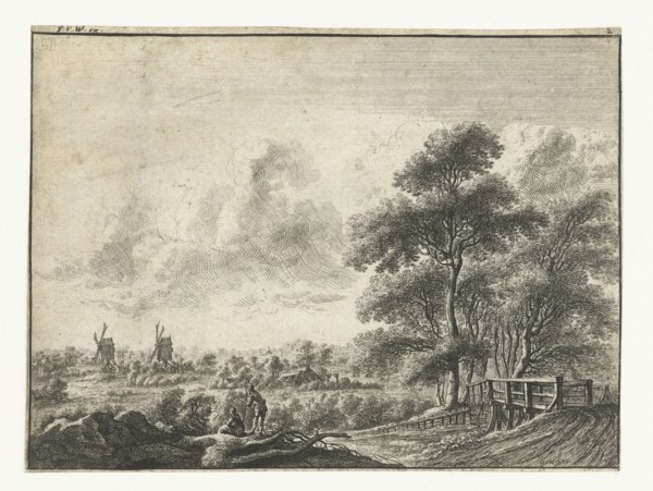 Landscape with small bridge, Gilles Neyts, Frans van den Wijngaerde, 1643 - 1679