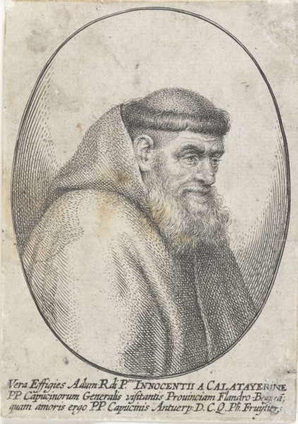 Portrait of Innocentius a Calataverone, General of the Capuchins, Philip Fruytiers, 1620 - 1666