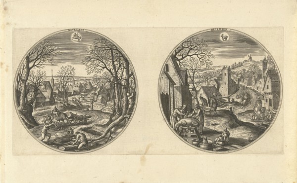 November and December, Adriaen Collaert, Hans Bol, Hans van Luyck, 1578 - 1582