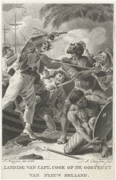 Captain Cook landed in New Holland (Australia), Lambertus Antonius Claessens, 1803