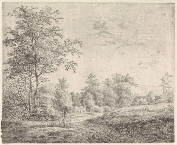 Wooded landscape with winding road, Pieter Janson, 1780-1851
