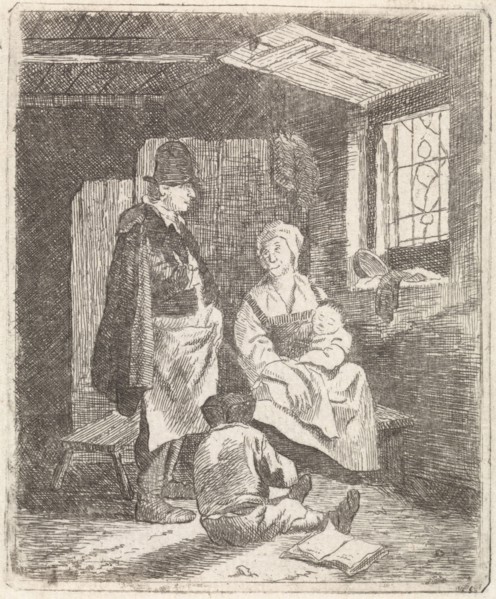 Family in interior, possibly Johannes Janson, 1739 - 1851