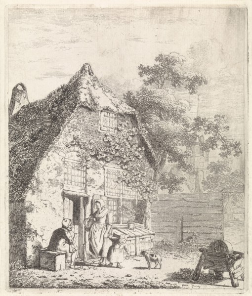 Farmers in conversation at ranch, Johannes Christiaan Janson, 1778 - 1823