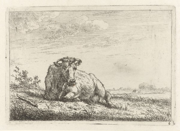 Lying cow, Johannes Janson, 1761 - 1784