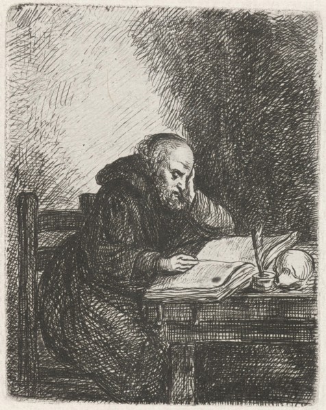 Reading monk, David van der Kellen II, 1814-1859