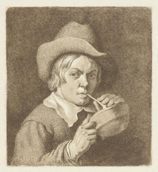 Portrait of a boy who lights his pipe, Cornelis van Noorde, 1741-1795