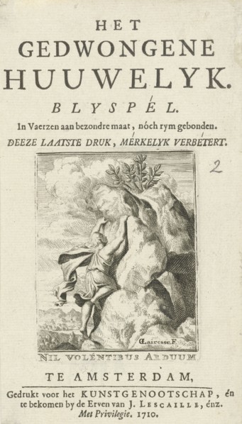 Young man climbing a rock, Anonymous, erven Jacob Lescailje, unknown, 1675