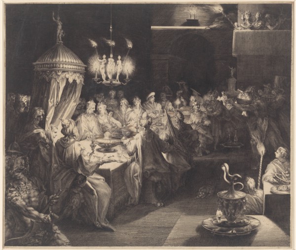 Feast of Belshazzar, Jan Harmensz. Muller, 1596 - 1600