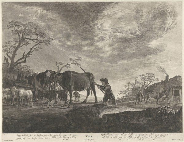 A landscape: the spring season, Pieter Nolpe, Frederik de Wit, 1640 - 1706