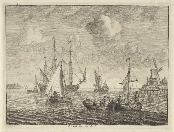 View of the IJ, The Netherlands, Adam Silo, 1689 - 1760