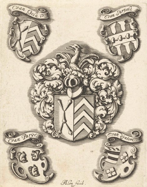 Coat of arms of the family Van Gele, Michiel le Blon, c. 1611 - c. 1625