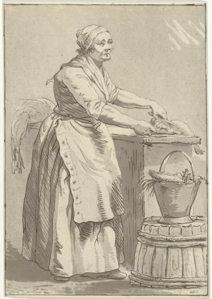Fish cleaning woman, Hermanus Fock, 1781-1822