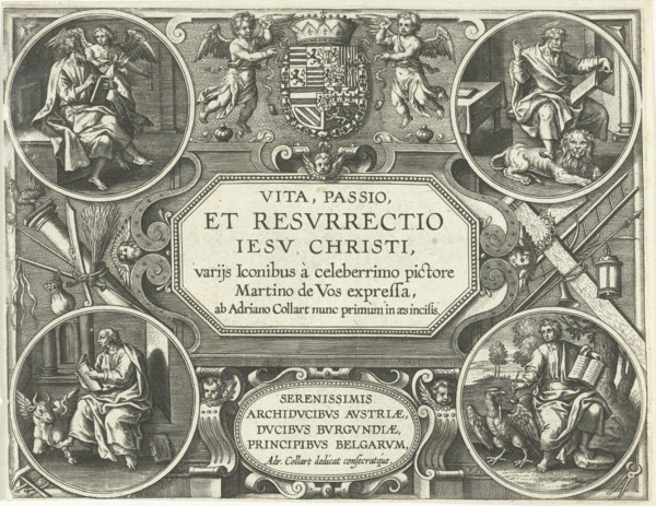 Title print Vita, et passio Resurrectio Jesu Christi, Adriaen Collaert, 1598 - 1618