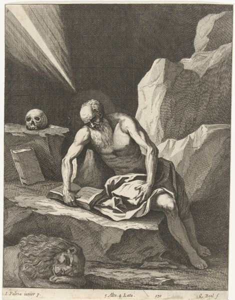 Jerome in a cave, Quirin Boel, David Teniers (II), in or after 1673 - 1700